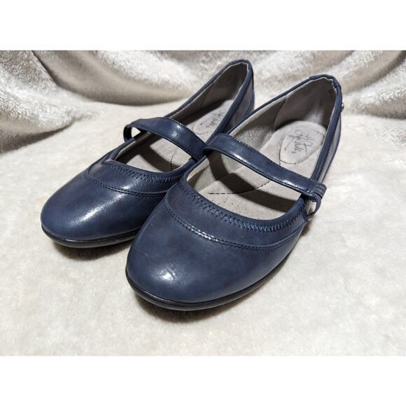 LifeStride Shoes - Life Stride Shoes Womens 8.5 Blue Slip On Cushioned Leona Flats Comfort Workwear